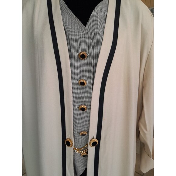 Vtg 80s Womens Size 16 Classic Preppy  Event Evening Career Blazer Vest Combo - Picture 6 of 11